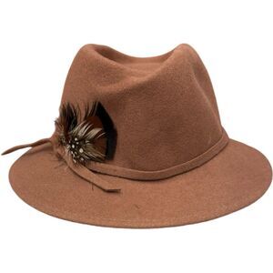 Vintage B. Altman & Co New York Tan Brown Bowler Fedora Hat 100% Wool England
